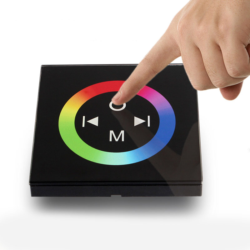 DC12/24V Max 12A 4A3CH, Wall Install Series Glass panel RGB Controller With RF Touch Remote For RGB Led Strips DC12/24V Max 12A 4A3CH, Wall Install Series Glass panel RGB Controller With RF Touch Remote For RGB Led Strips